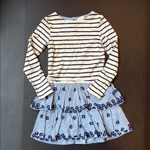 Mini Boden Striped Navy and White Kids Dress